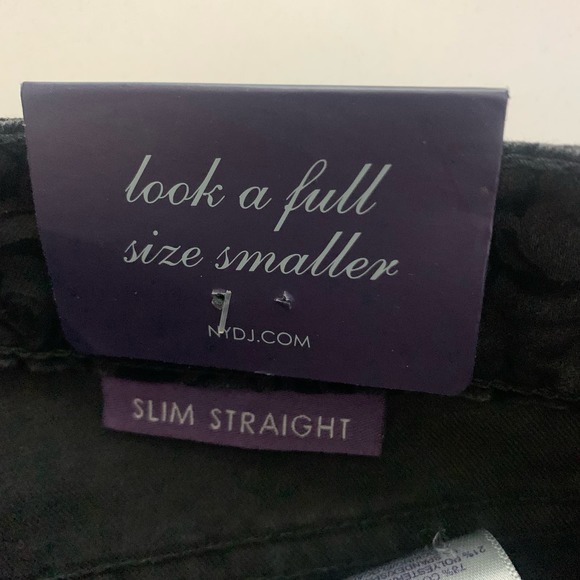 NYDJ Black Jacquard Ankle Slim Straight Jeans‎ - NWT - Picture 12 of 16